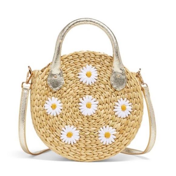 POOLSIDE The Maxine Embroidered Daisy Woven Purse - Picture 2 of 15